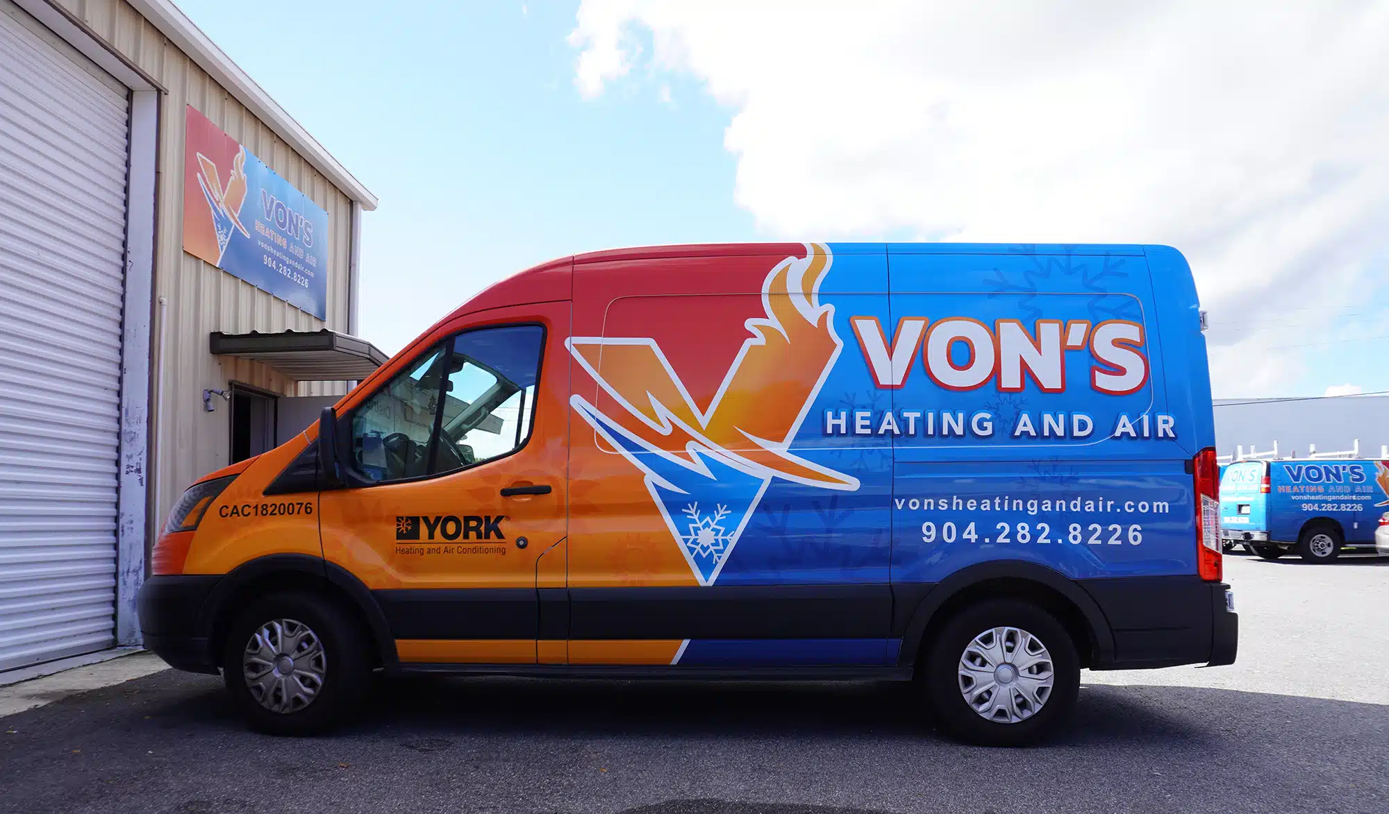 von's heating and air service truck
